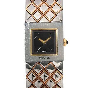 CHANEL Matelasse Two Tones watch H0475 Quartz Black Dial Ladies 90272595